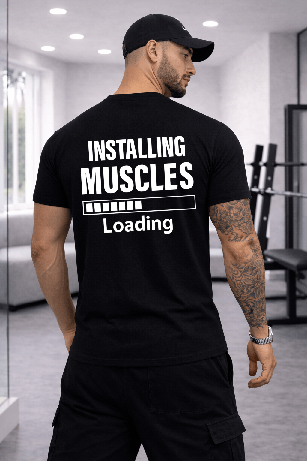 Camiseta Tradicional Manga Curta Masculina Installing Muscles Loading