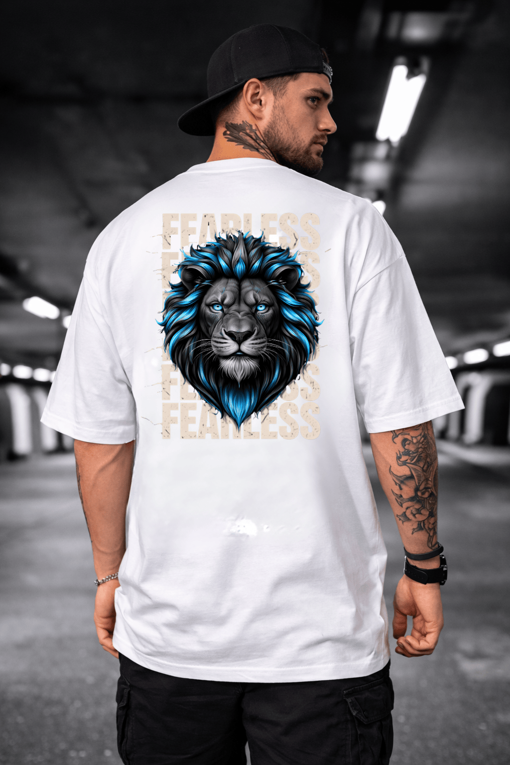 Lançamento | Camiseta Oversized Masculina Fearless Lion | Premium | Streetwear Casual