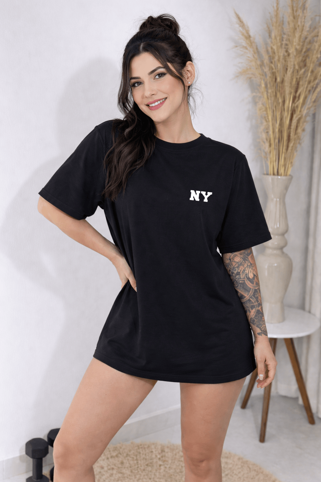 Camiseta Oversized Feminina | Estampa NY