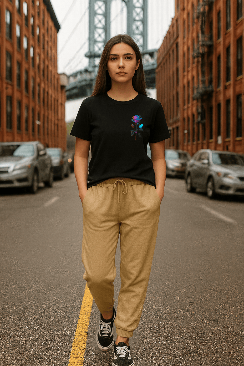 Camiseta Feminina | Estampa Rose Blue