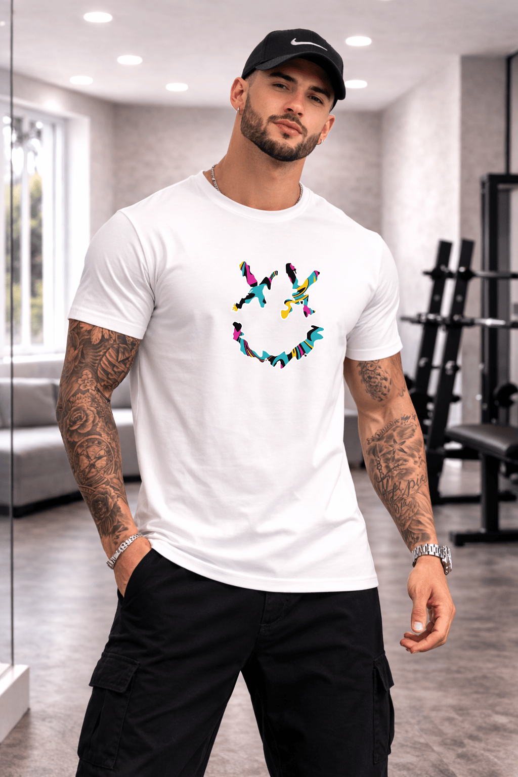Camiseta Masculina Premium Manga Curta Tradicional  - Smiley