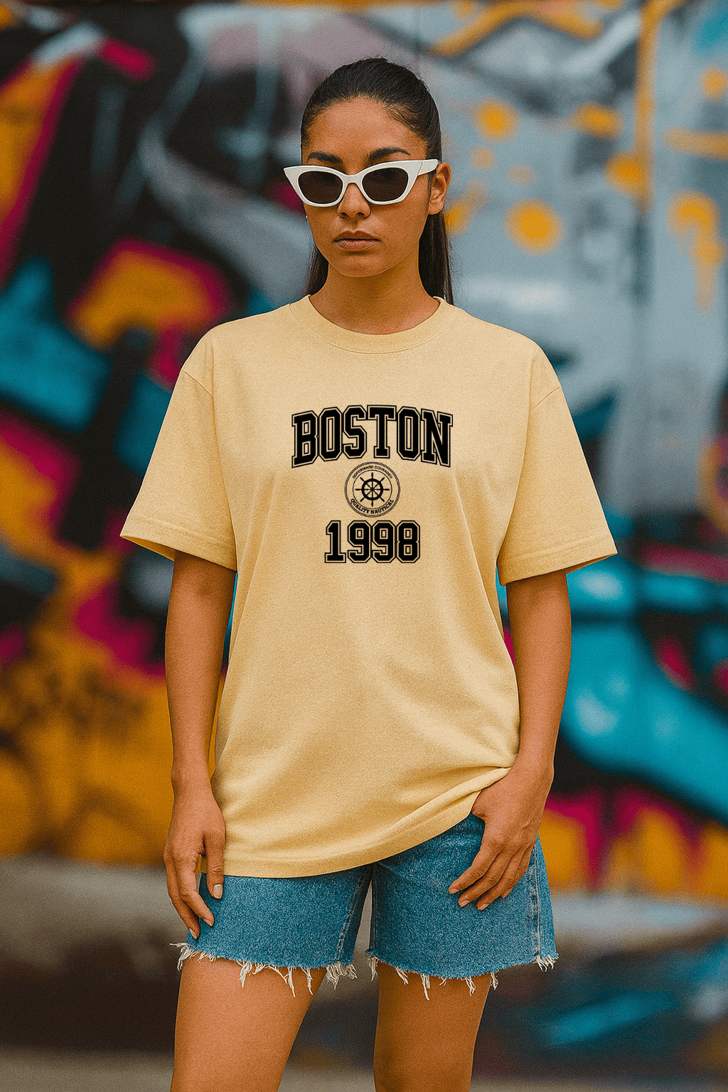Camiseta Oversized Feminina | Boston 1998