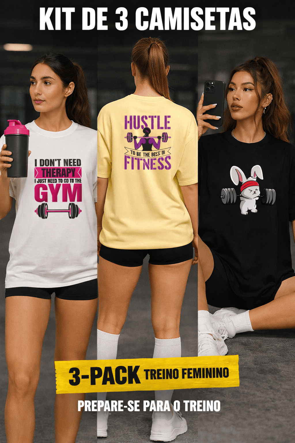 Camiseta Oversized Feminina -  As mais Vendidas - Estampas Treino