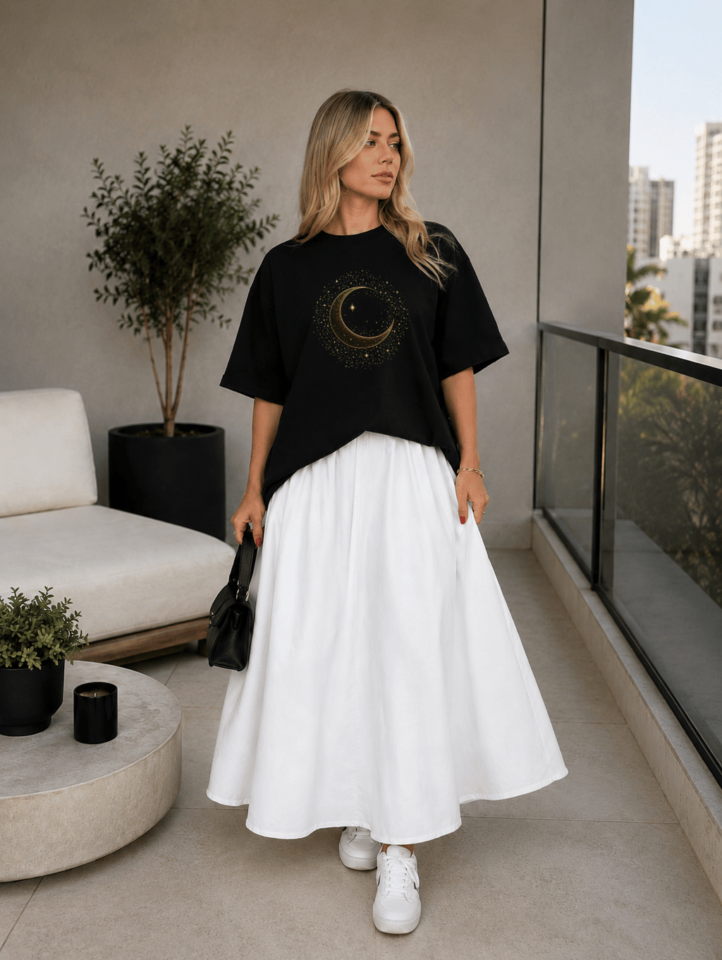 Camisetão Feminino Oversized Almayda - Golden Moon