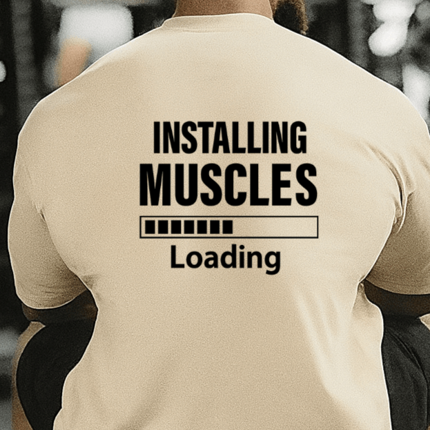 Camiseta Masculina | Estampa - Installing Muscles Preto