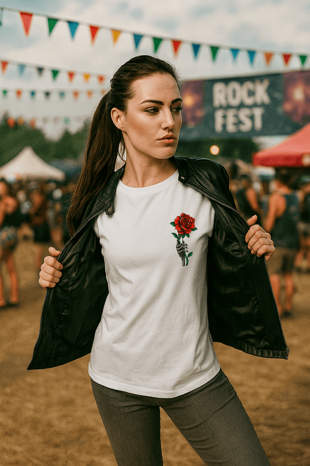 Camiseta Feminina | Estampa - Rose Pain Red