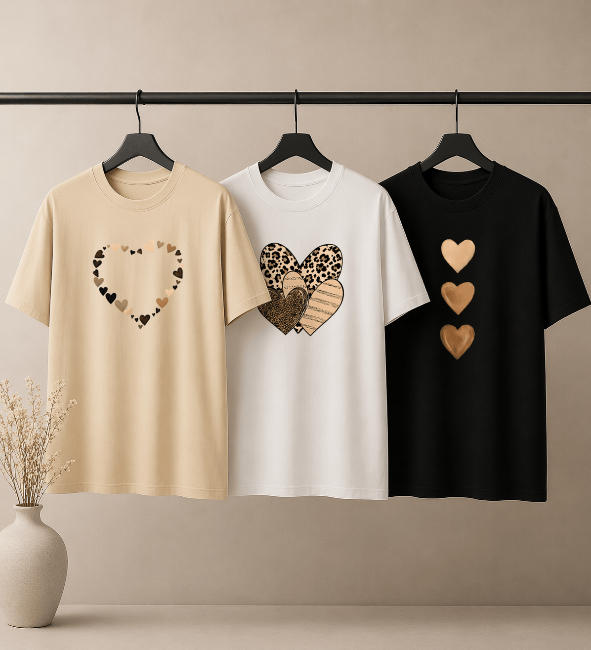 Kit 3 Camisetas Femininas Manga Curta - Love Essence Collectio