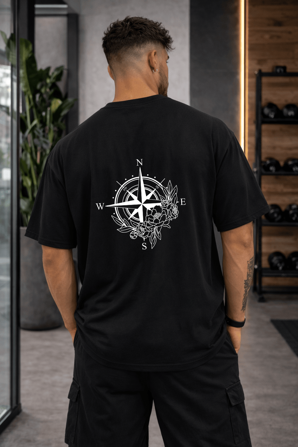 Camiseta Oversized Masculina | Estampa - Rosa dos Ventos Power