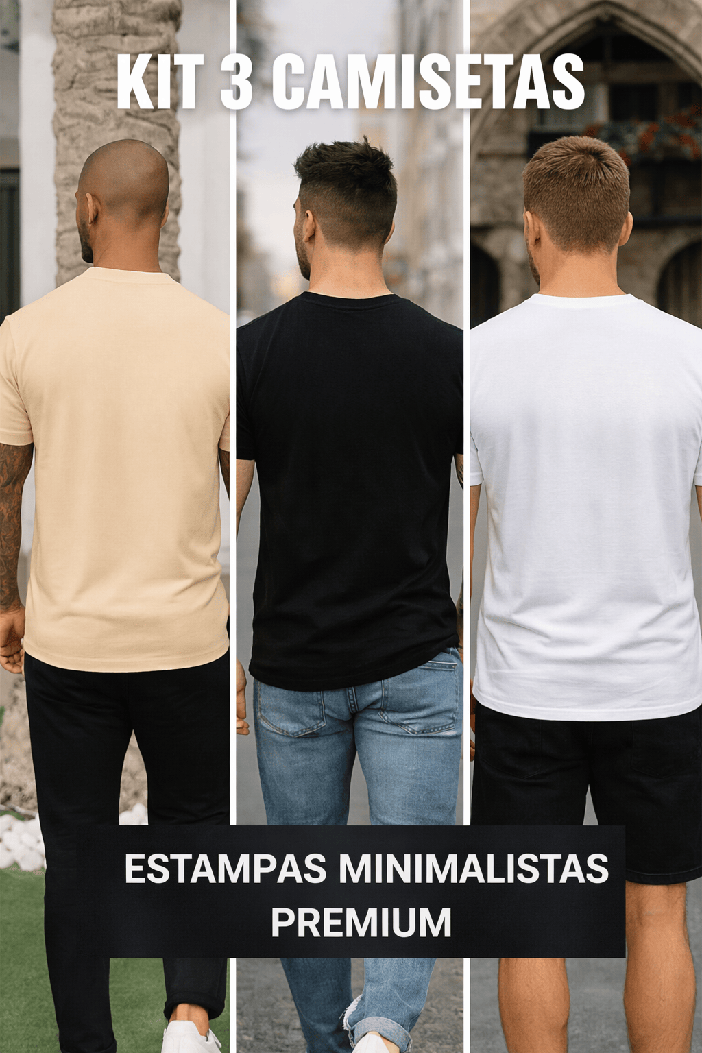 Kit 3 Camiseta Masculina Premium | Mais Vendidas - Urban Icons