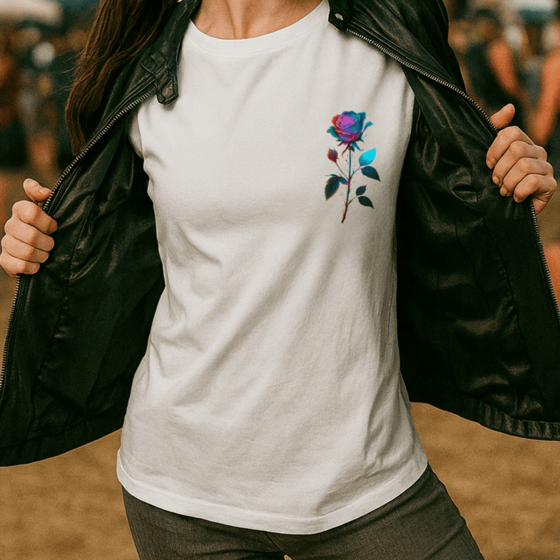 Camiseta Feminina | Estampa Rose Blue