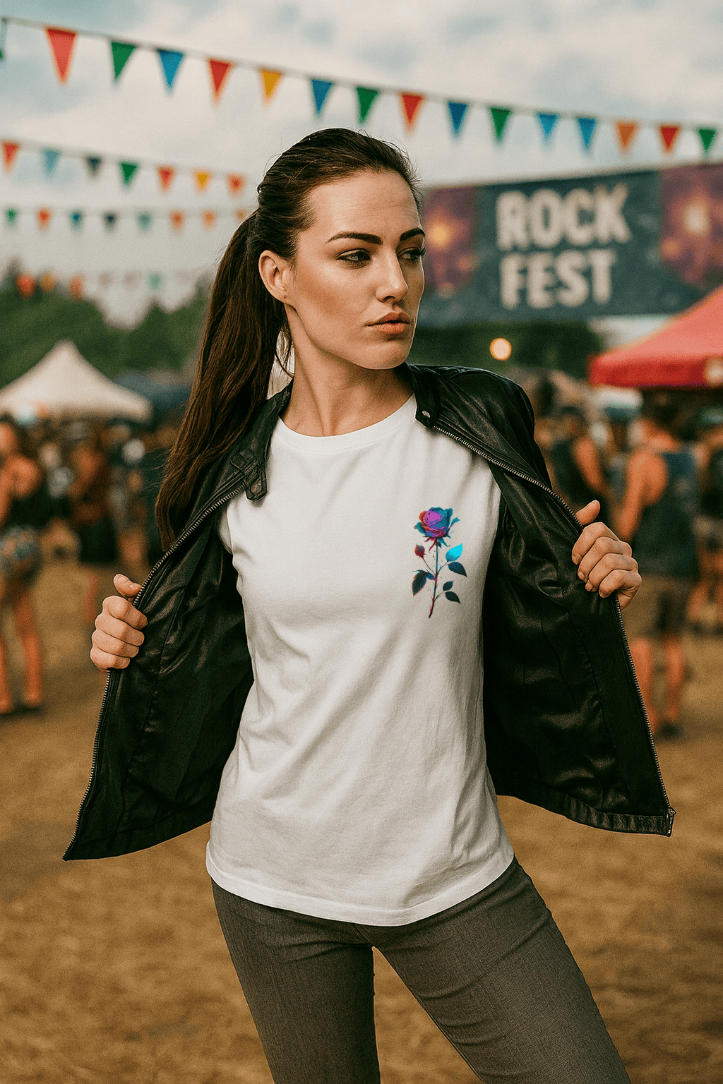 Camiseta Feminina | Estampa Rose Blue