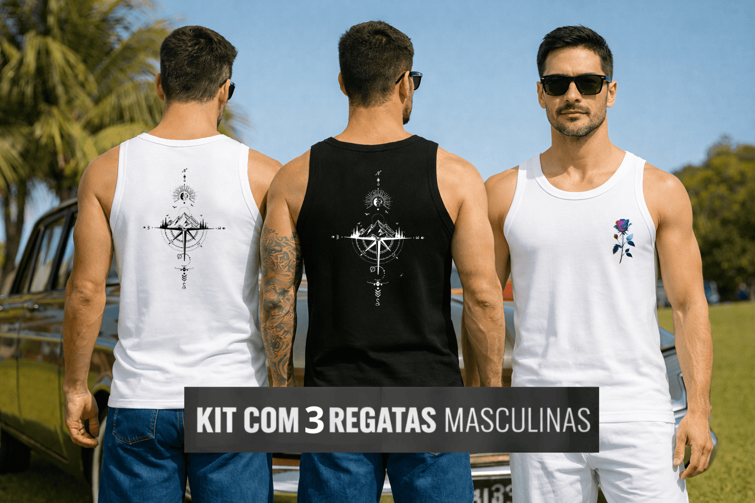Kit com 3 Regatas Masculinas - Urban Essence
