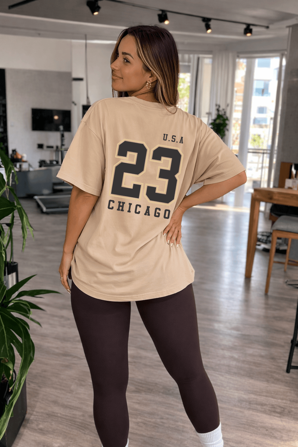 Camiseta Oversized (Camisetão) Feminina -  U.S.A 23 Chicago | Estampa nas Costas