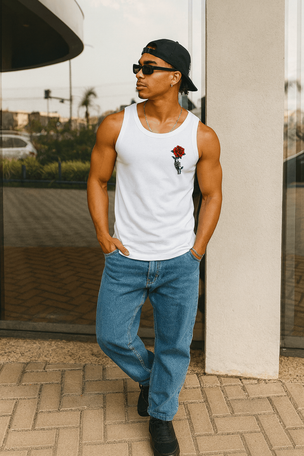 Camiseta Regata Masculina - Rose Pain Red | Streetwear Casual