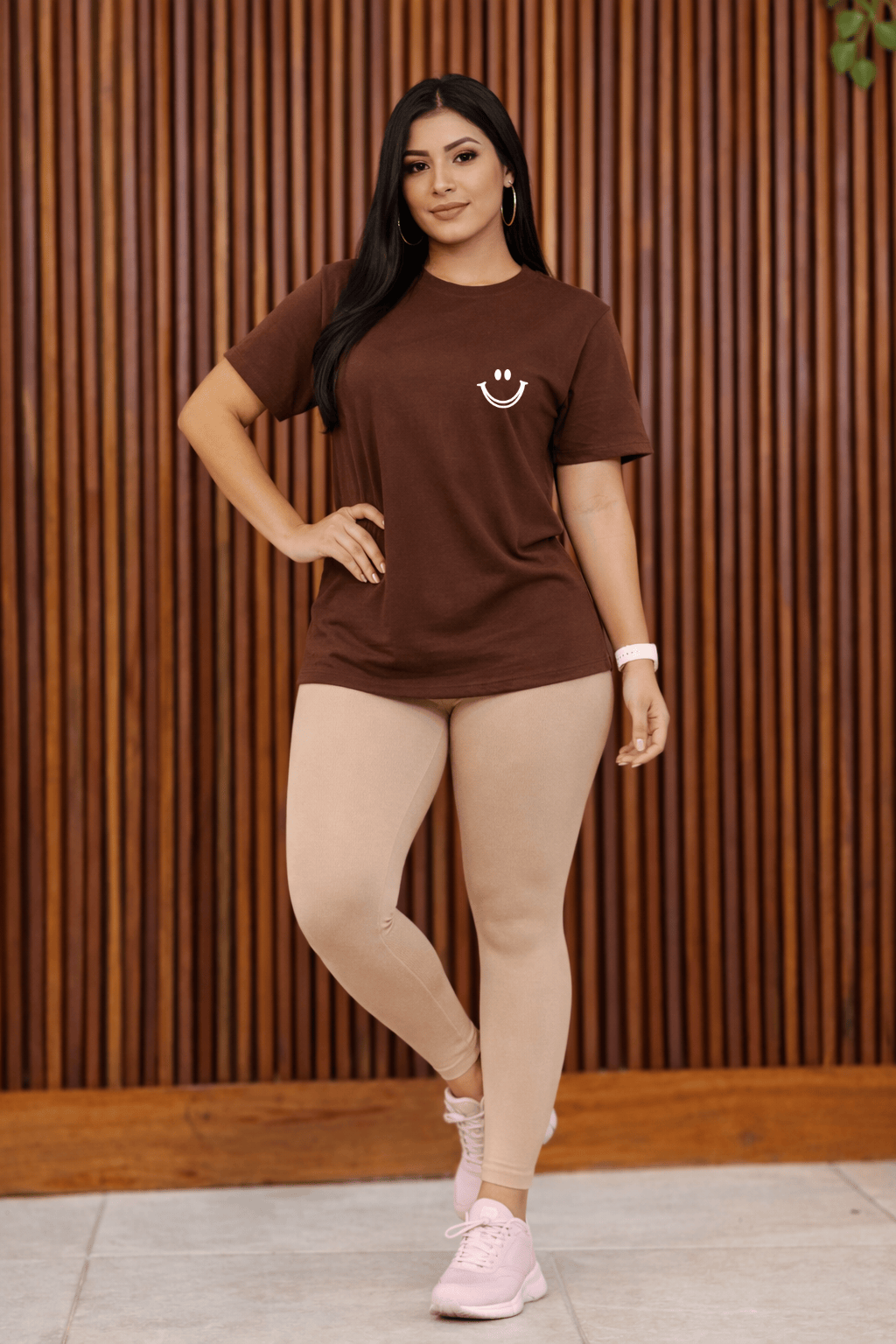 Camiseta Feminina Premium Manga Curta Tradicional  - Sorrisinho Minimalista