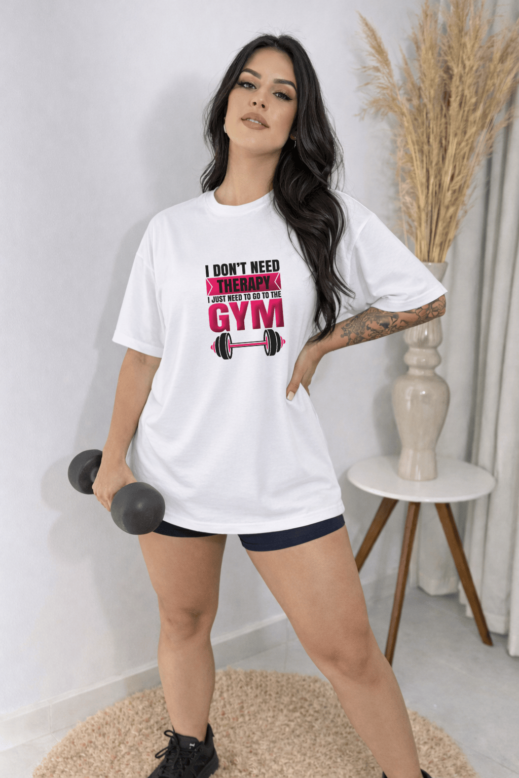 Camisetão Oversized Feminina | Estampa - Motivacional Gym