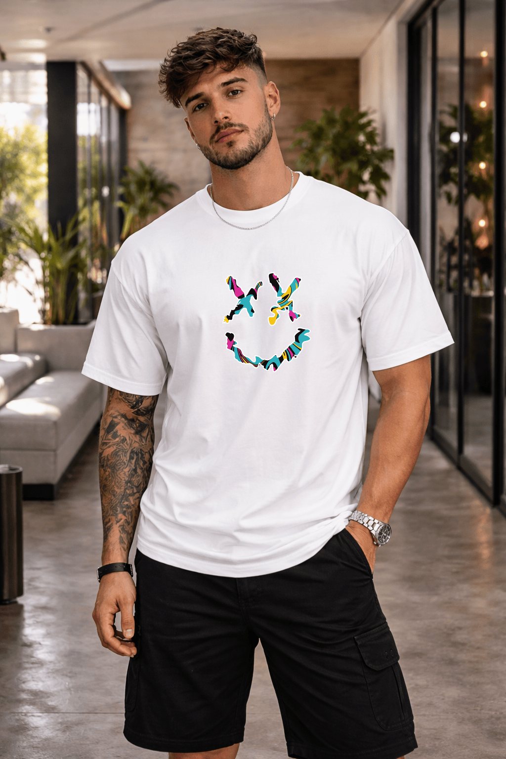 Camiset Oversized Masculina | Estampa - Smiley