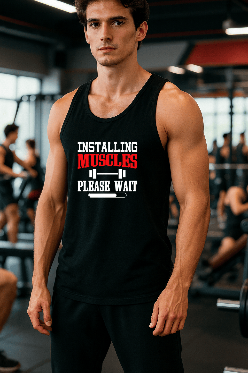 Camiseta Regata Masculina - Installing Muscles Please Wait