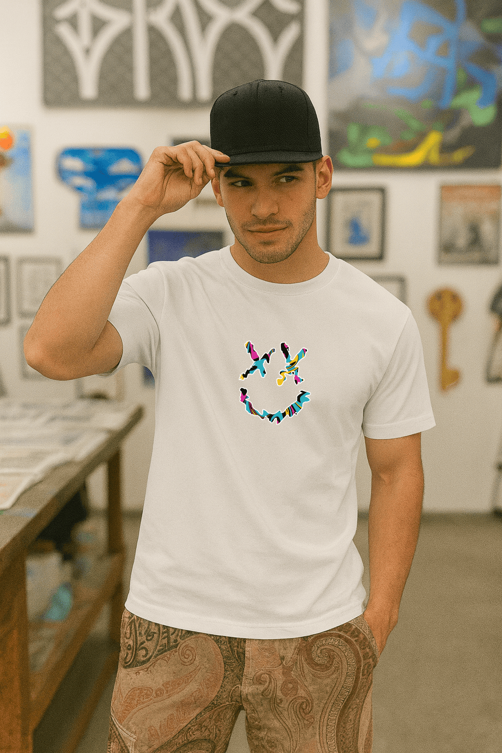 Camiseta Masculina | Estampa  - Smiley