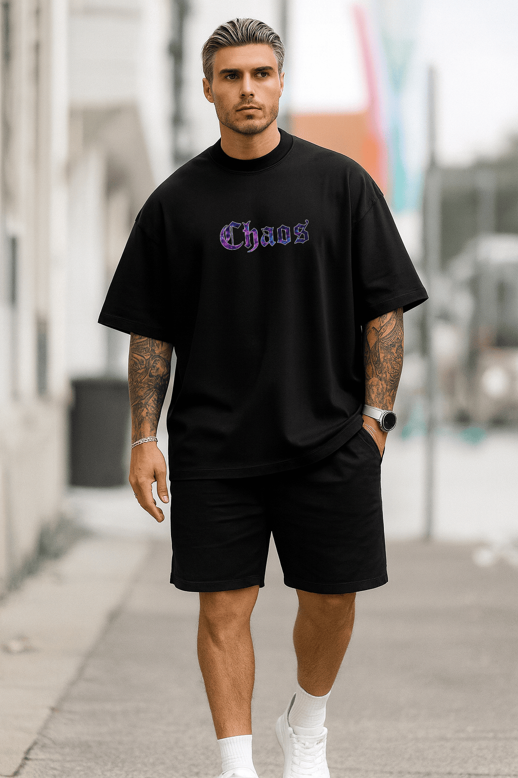 Camiseta Oversized Masculina | Estampa - Chaos