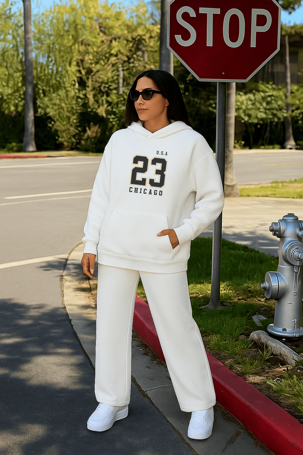 Moletom Feminino Canguru - U.S.A 23 Chicago