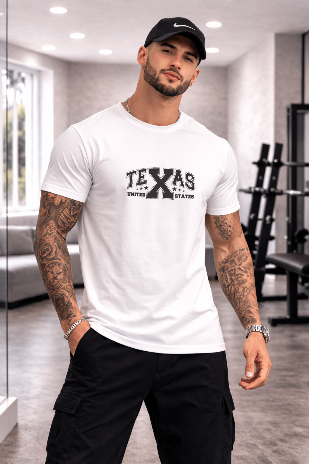 Camiseta Masculina Premium Manga Curta Tradicional  Texas United States