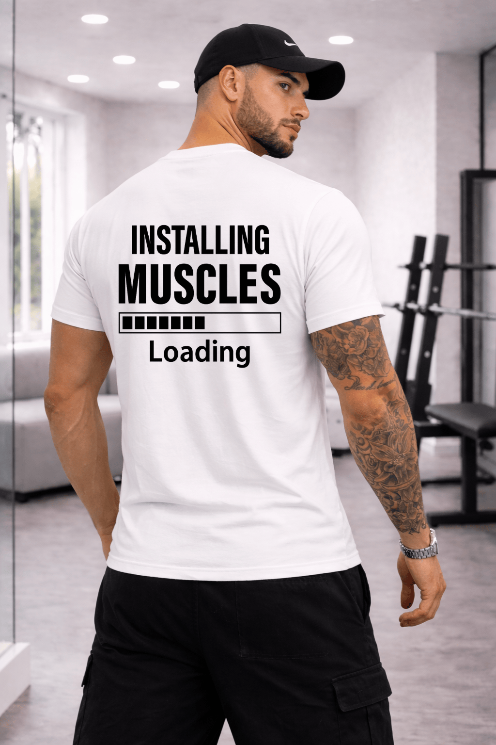 Camiseta Tradicional Manga Curta Masculina Installing Muscles Loading