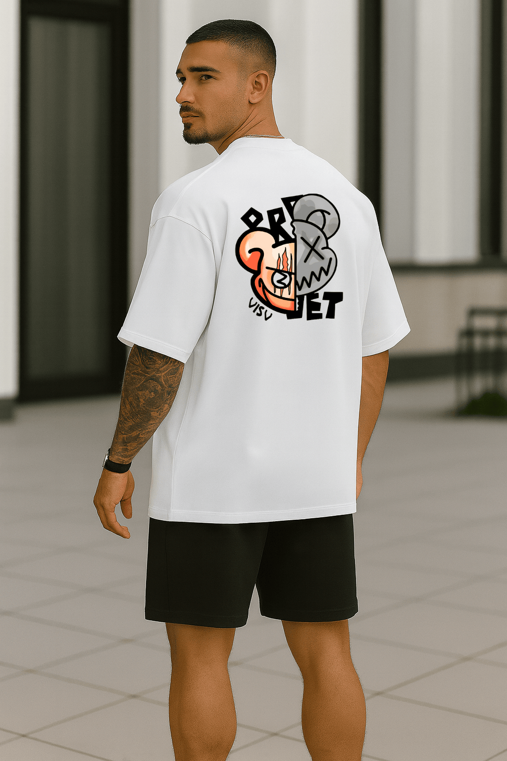 Camiseta Oversized Masculina | Estampa Urso Bear