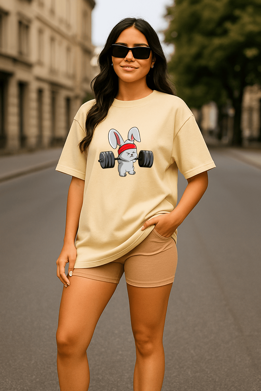 Camiseta Oversized Feminina Bunny Strong