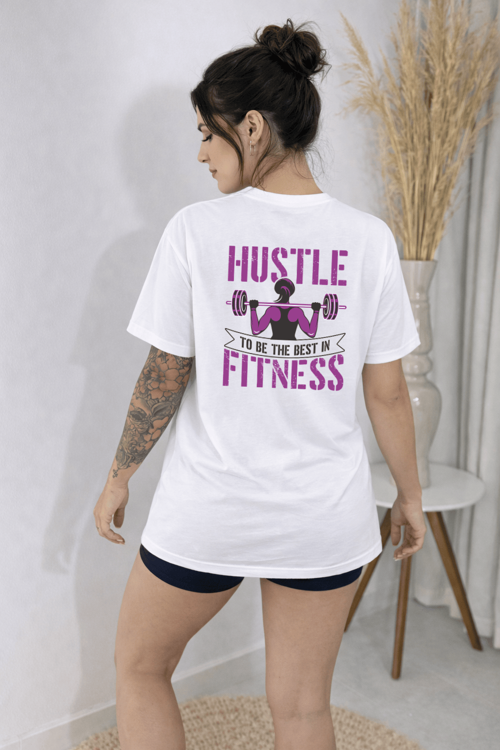 Camiseta Oversized (Camisetão) Feminina | Hustle to Be the Best in Fitness
