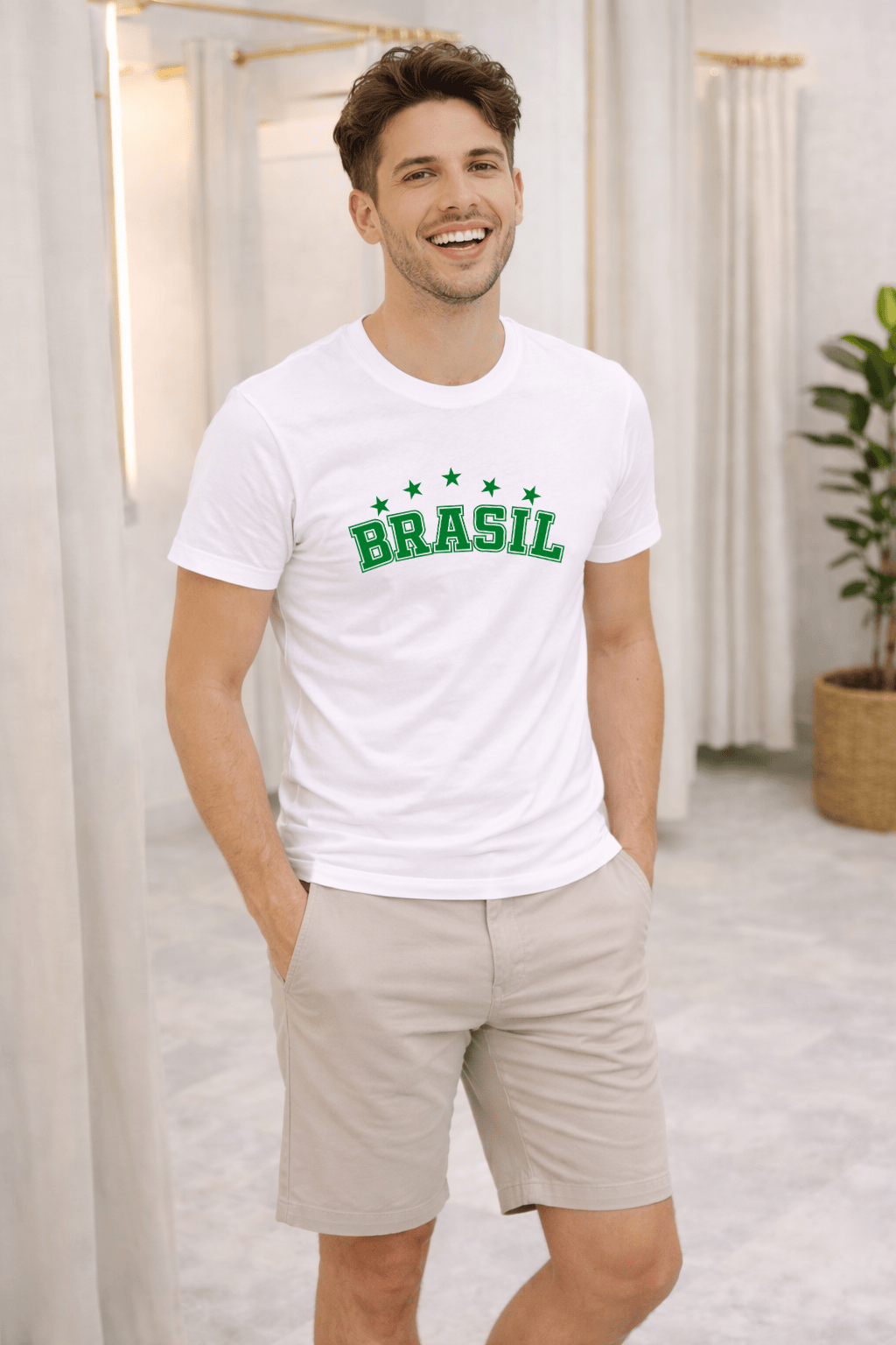 Camiseta Premium Manga Curta Tradicional Masculina Brasil Essence |