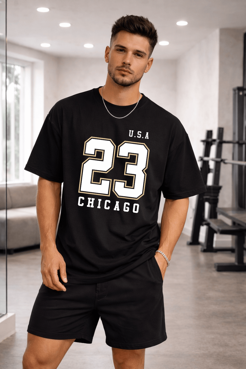 Camiseta Oversized Masculina -  U.S.A 23 Chicago