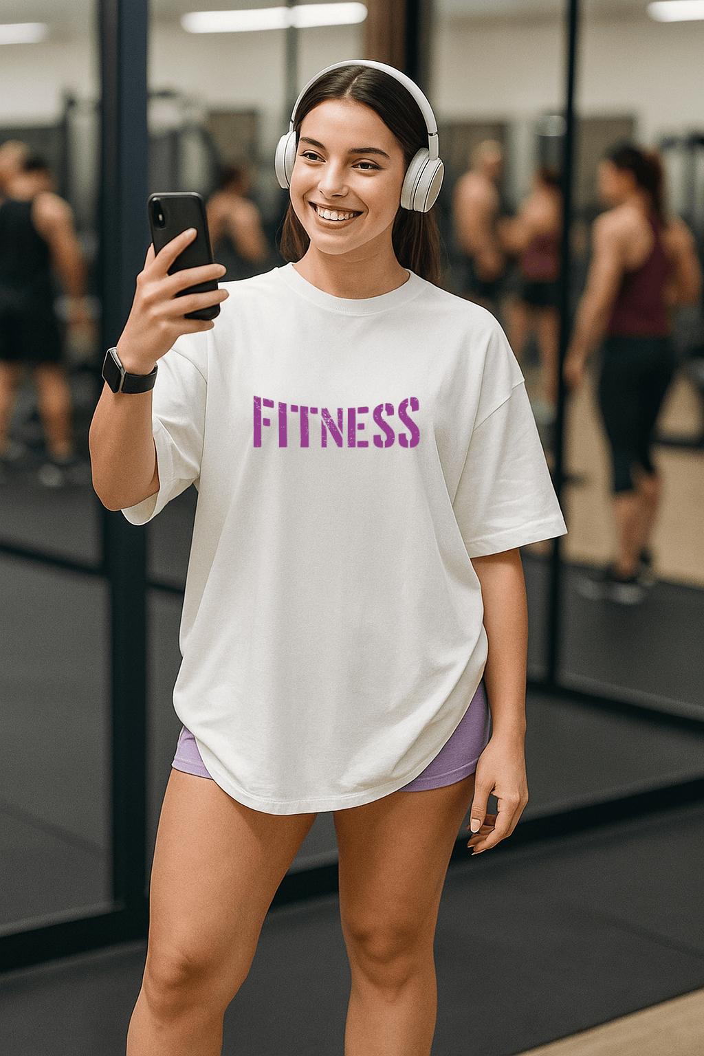 Camiseta Oversized Feminina | Estampa Fitness