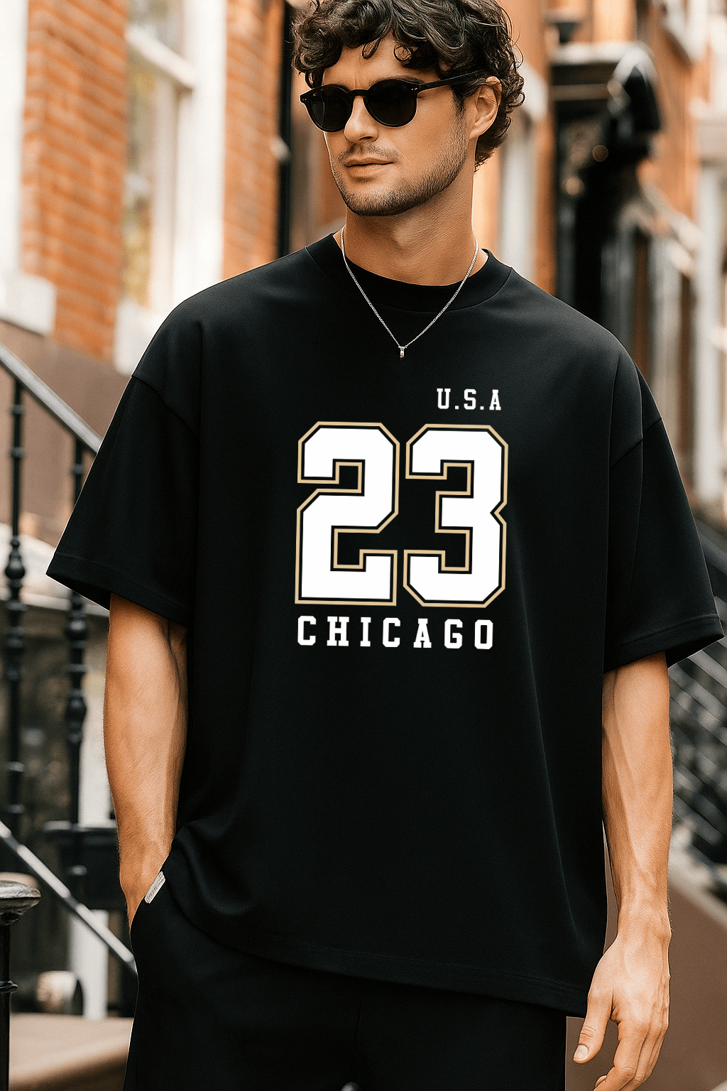 Camiseta Oversized Masculina -  U.S.A 23 Chicago