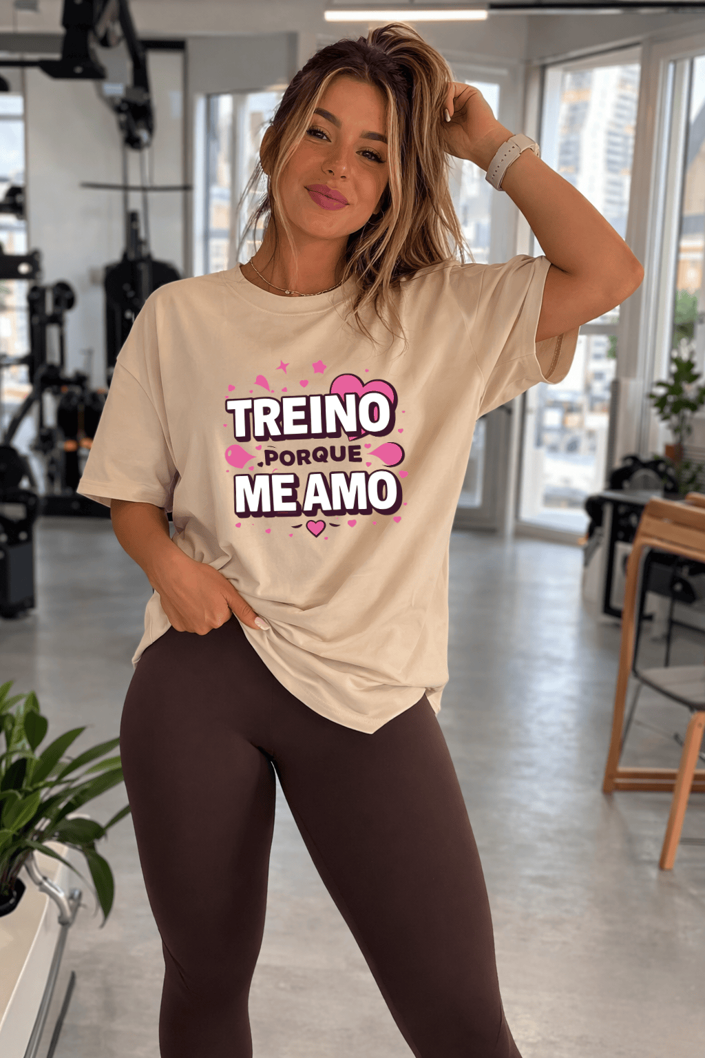 Camisetão Feminino Oversized - Treino Porque Amo