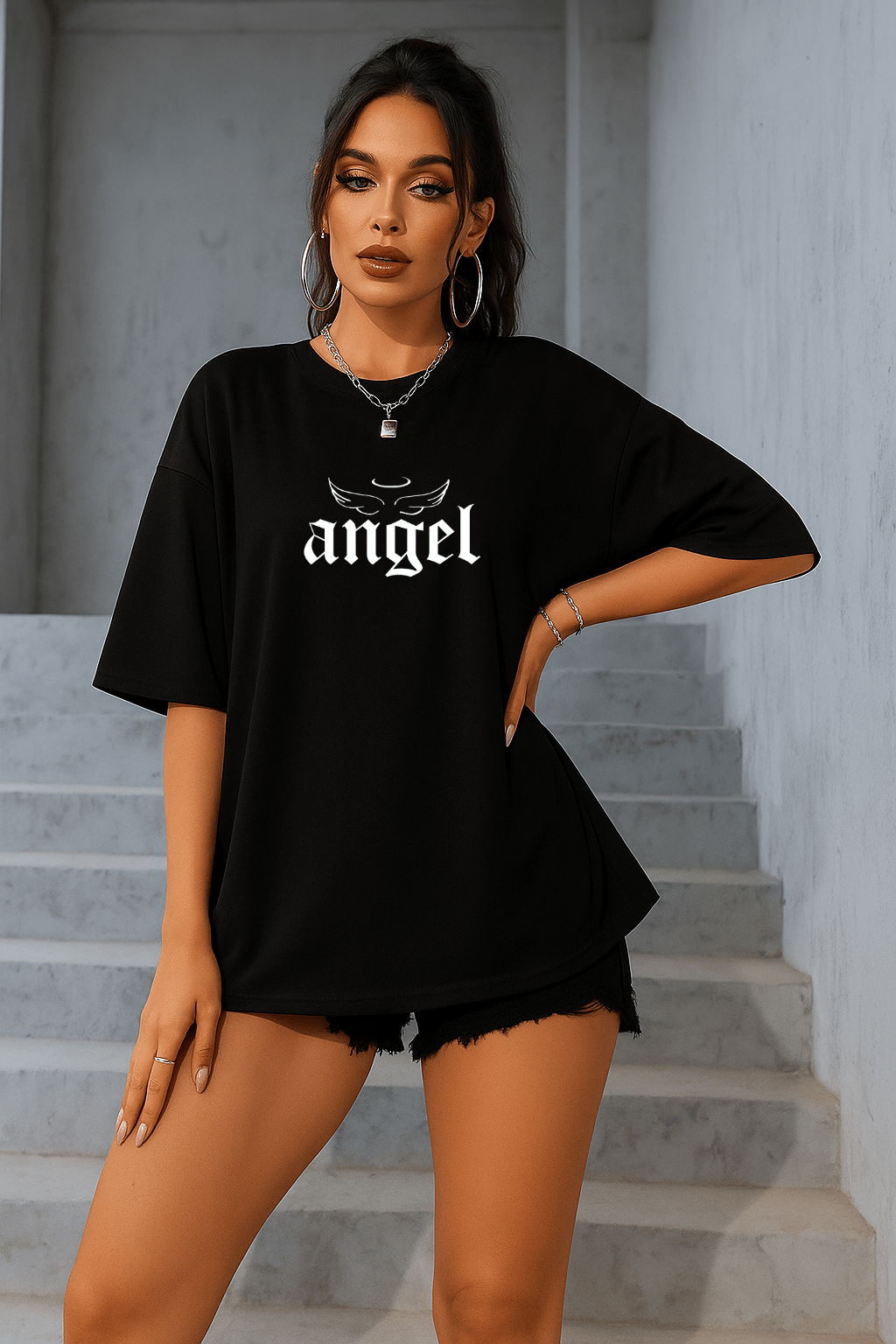 Camiseta Oversized Feminina -  Dark Angel