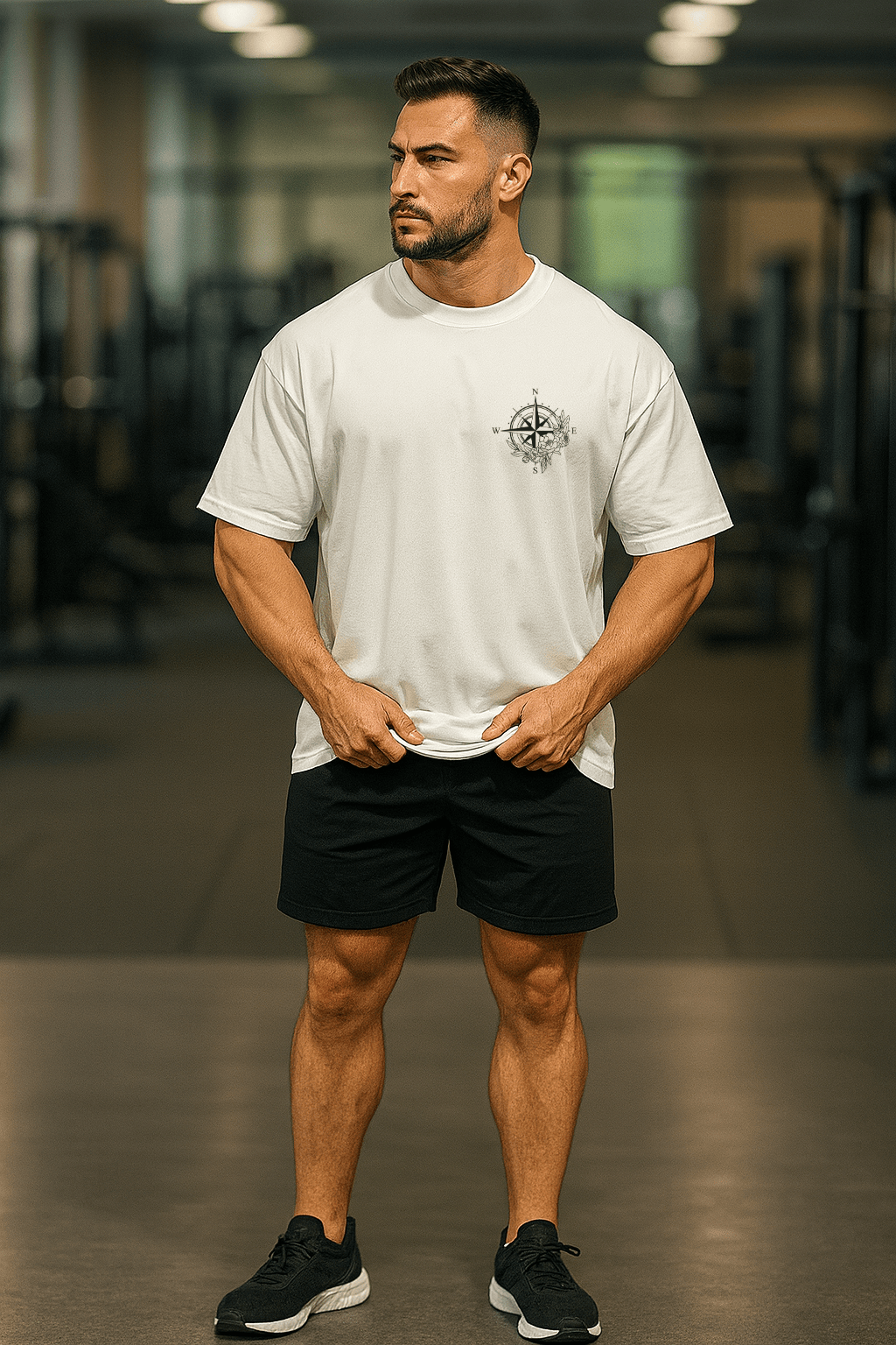 Camiseta Oversized Masculina | Estampa - Rosa dos Ventos