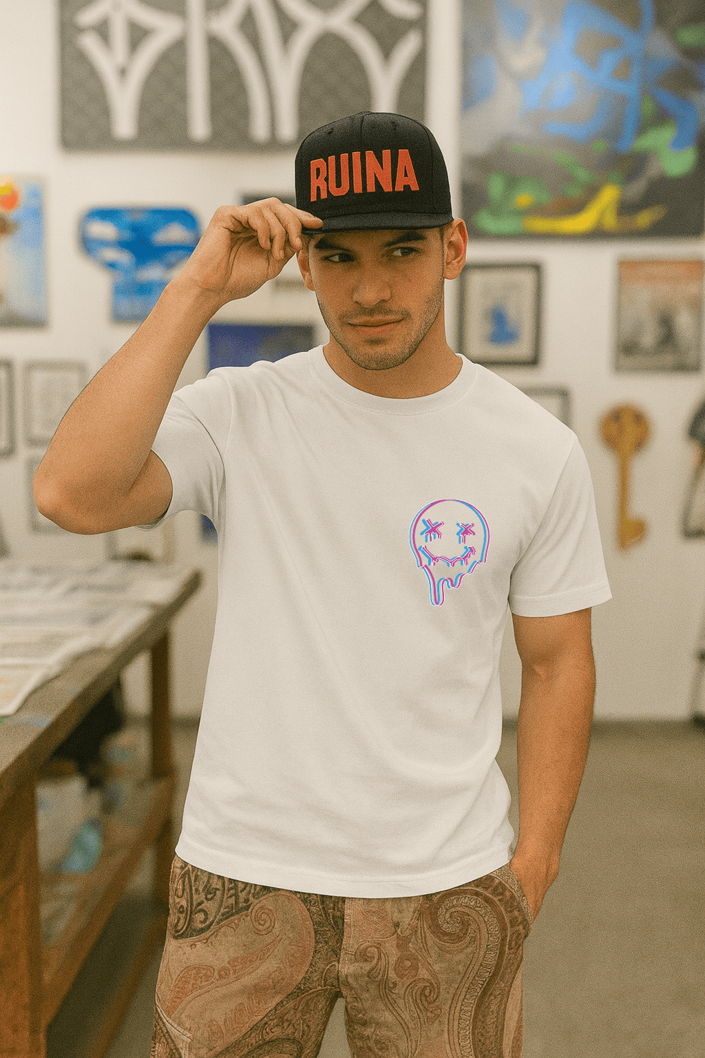 Camiseta Masculina Premium Streetwear - Drip Face