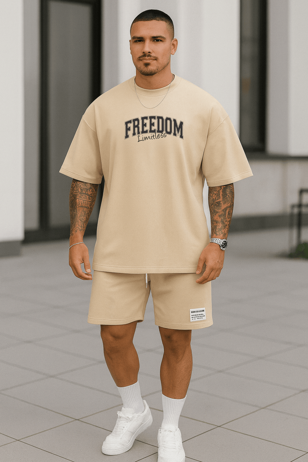 Camiseta Oversized Masculina | Estampa - Freedom Limitles