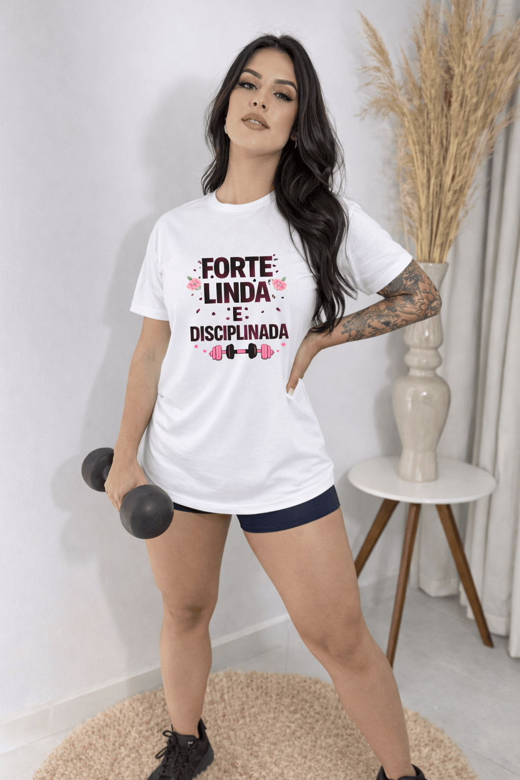 Camisetão Feminino Oversized - Forte, Linda e Disciplinada