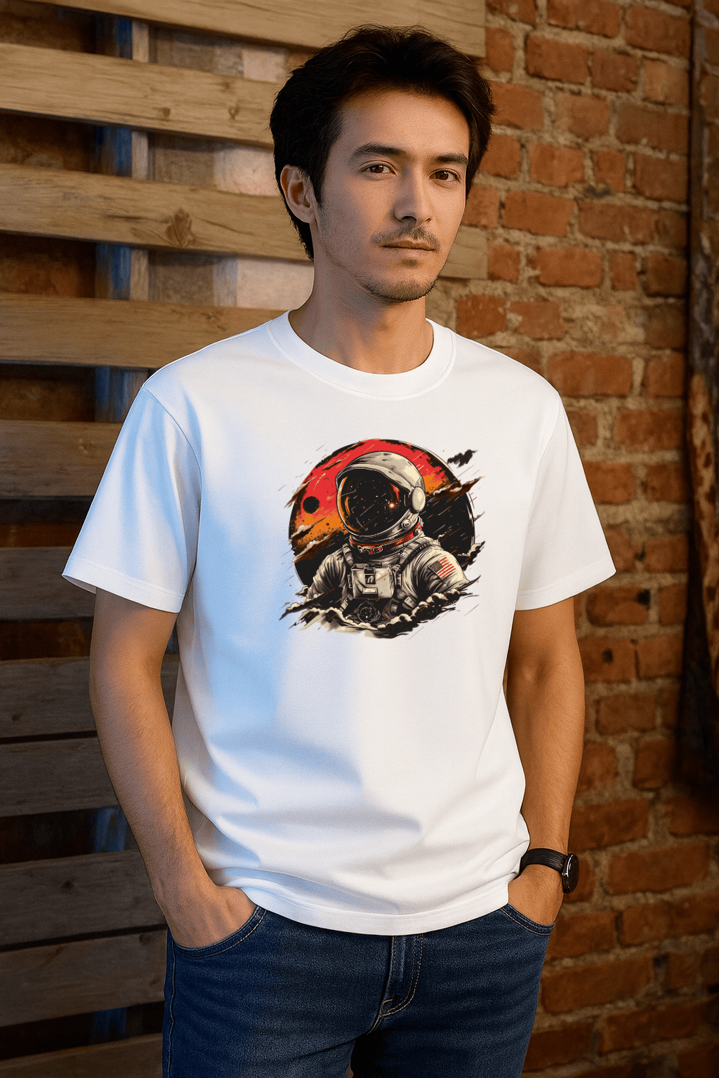 Camiseta Masculina Premium Casual - Space Explorer
