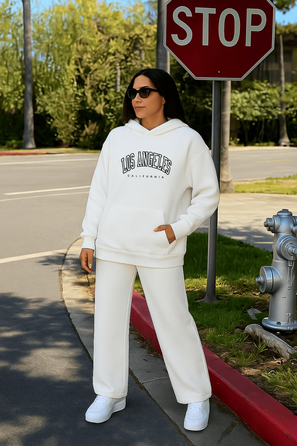 Moletom Feminino Canguru - Los Angeles California