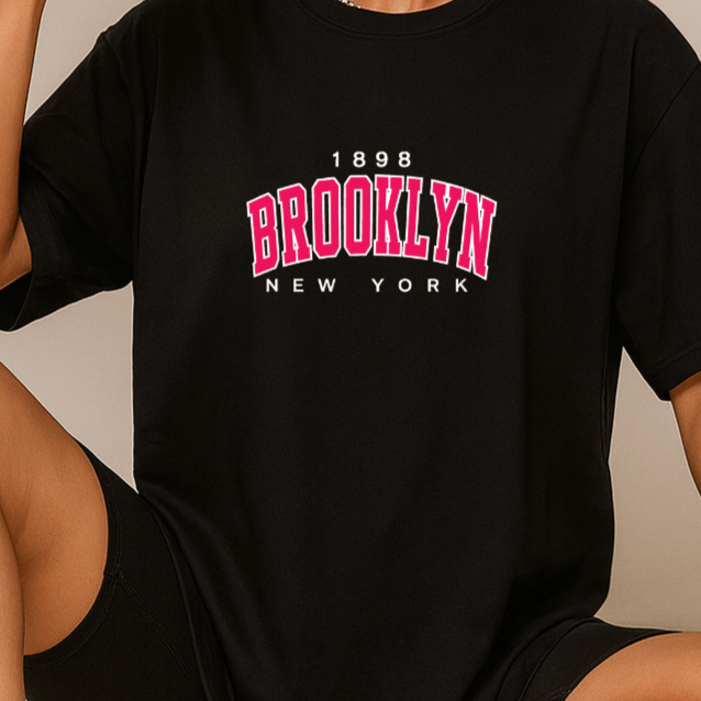 Camiseta Oversized Feminina | Estampa Brooklyn New York