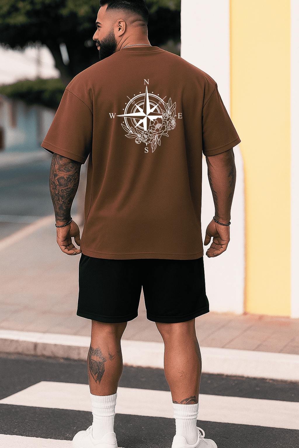 Camiseta Oversized Masculina | Estampa - Rosa dos Ventos