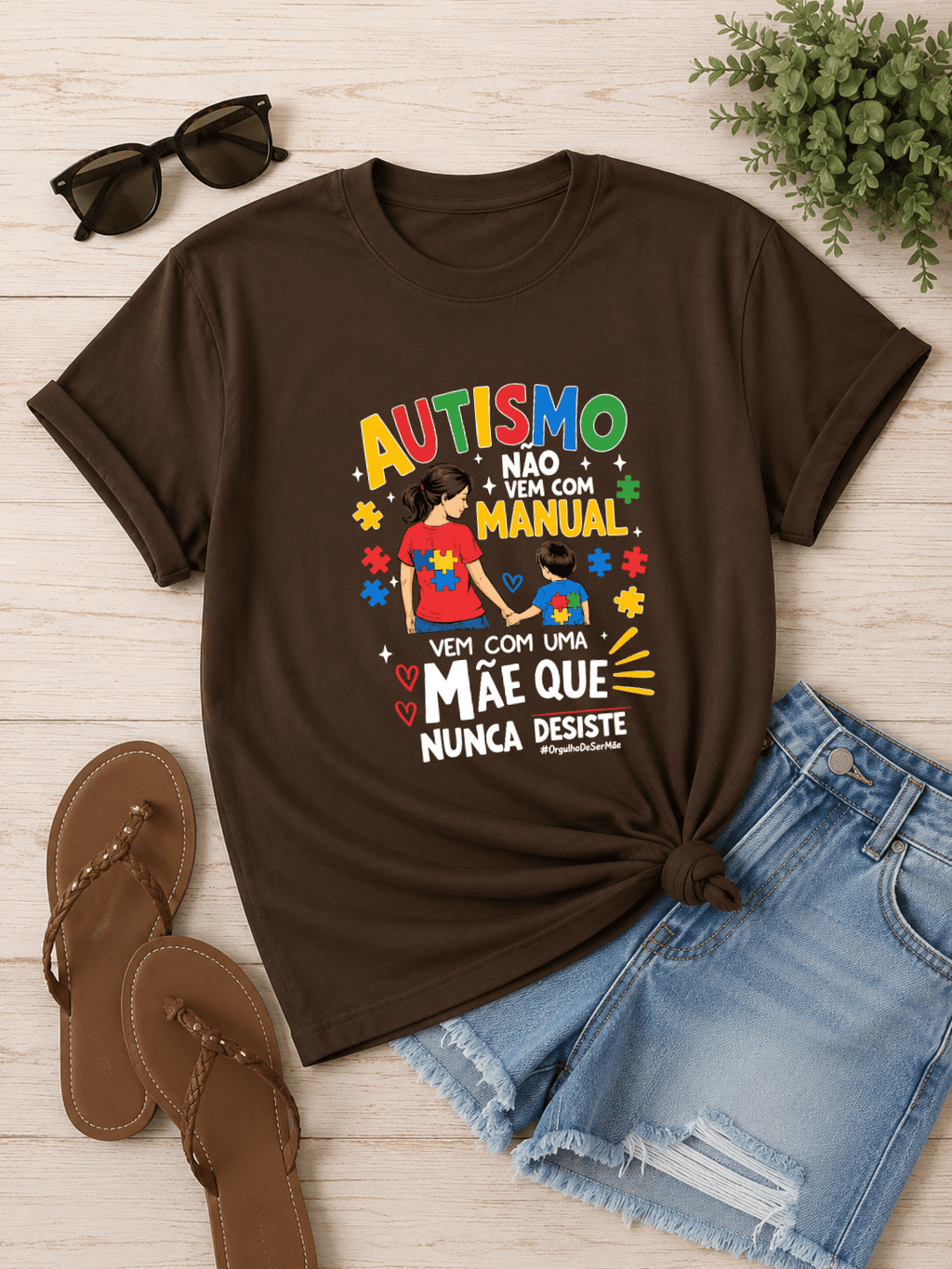 Camiseta Feminina Tradicional Manga Curta Almayda - Autismo Não Vem com Manual
