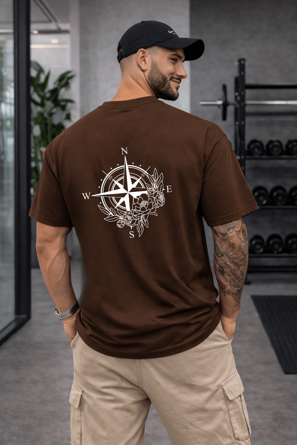 Camiseta Oversized Masculina | Estampa - Rosa dos Ventos Power
