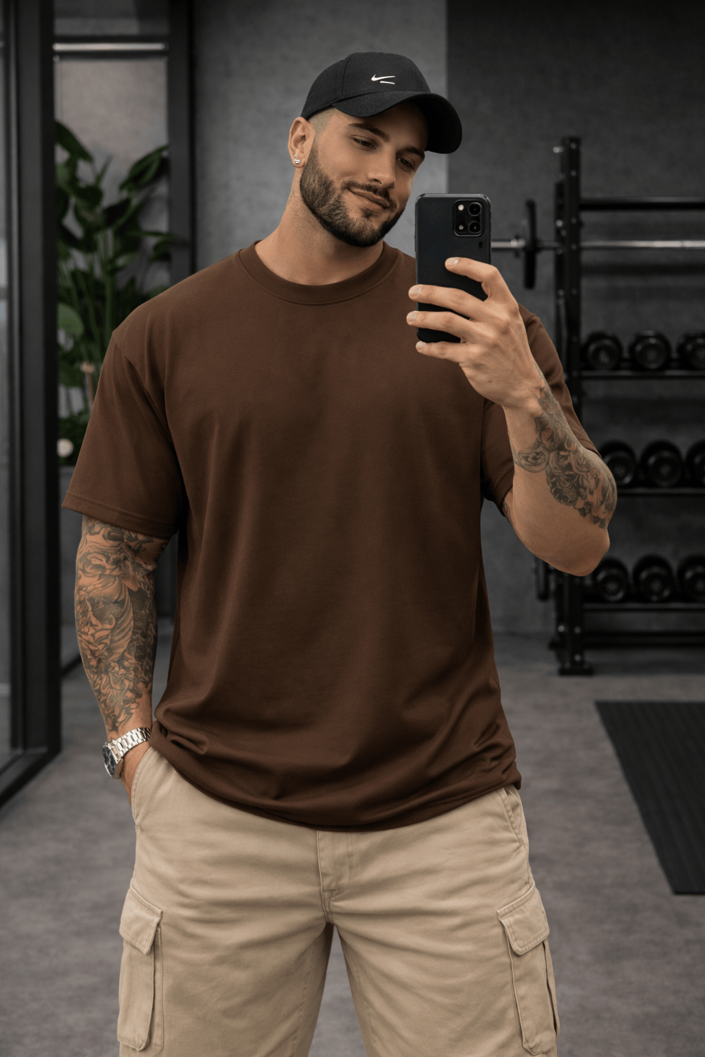 Camisetão Oversized Masculina | Estampa Instaling Muscles Please Wait Halteres