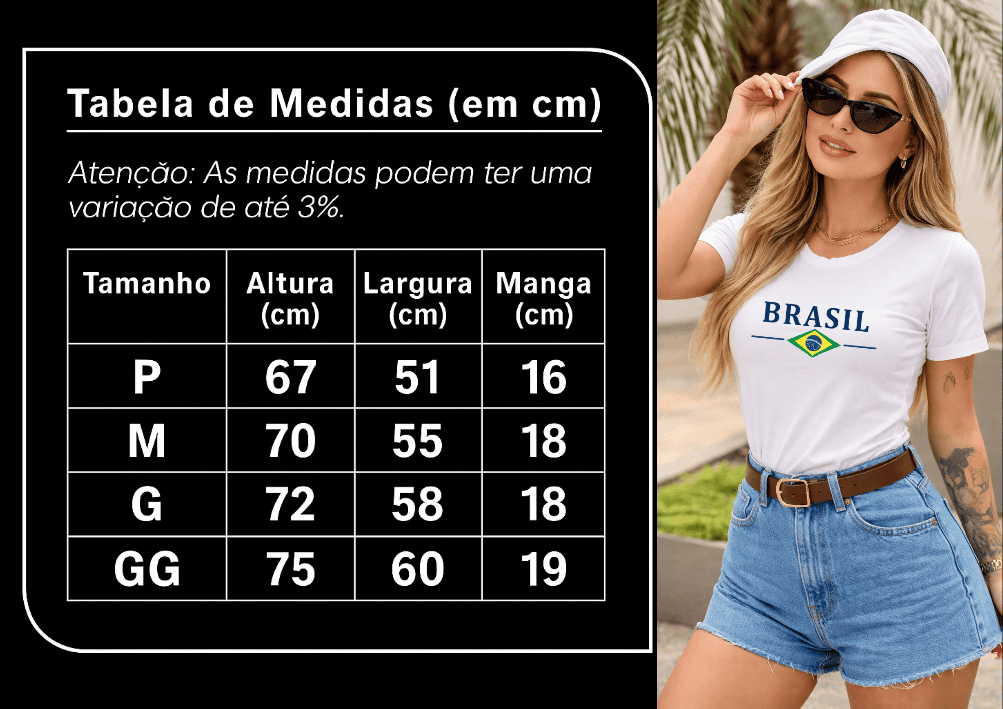 Camiseta Premium Manga Curta Tradicional  Feminina Brasil Essence | Conforto & Estilo Casual