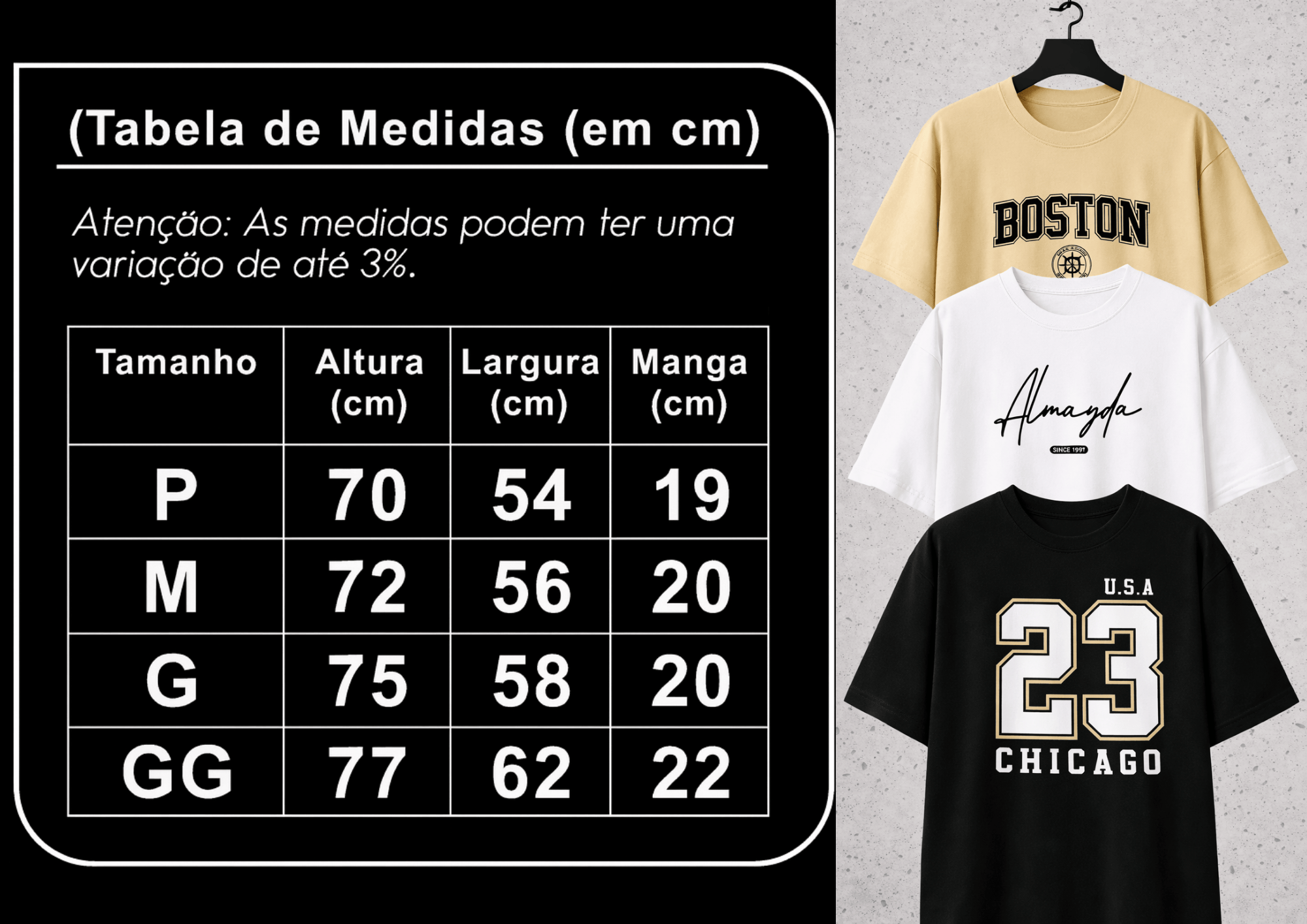 Pacote 3 Camisetas Oversized Masculina | Urban Legacy Pack - Mais Vendidas