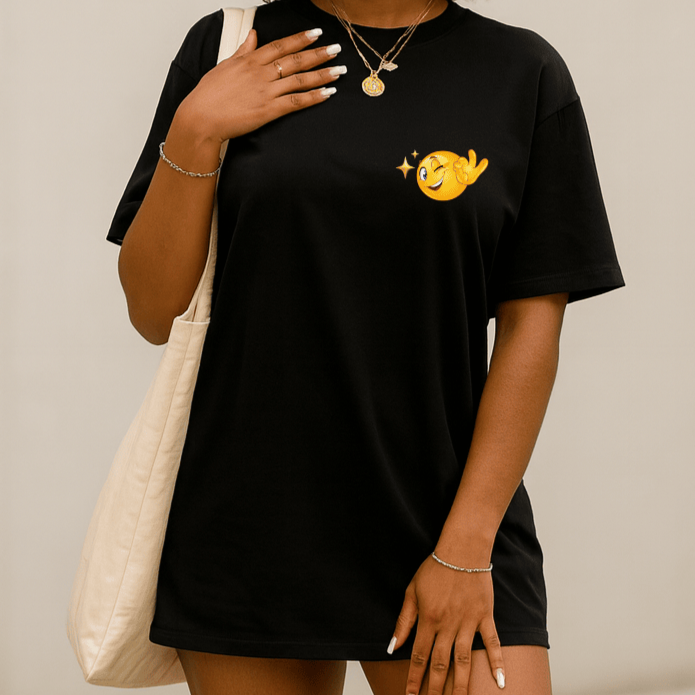 Camiseta Oversized Feminina | Estampa - Emoji Divertido